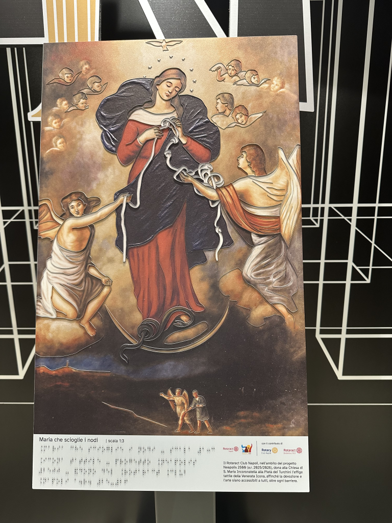 Opera tattile "Maria che scioglie i nodi"